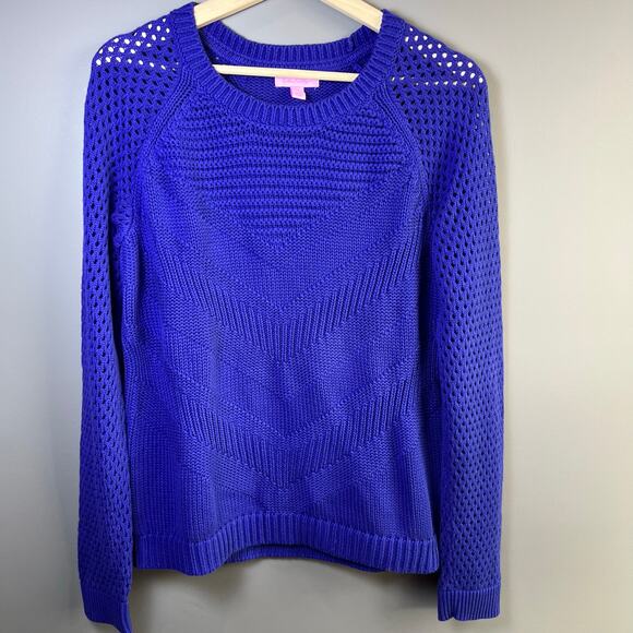 LILLY PULITZER Blythe Pullover Sweater in Spectrum Blue Size Medium - Picture 1 of 6